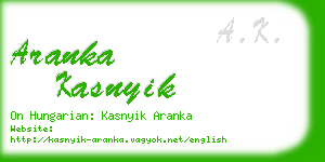 aranka kasnyik business card